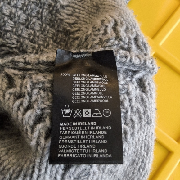 Fisherman Out of Ireland Geelong Lambswool Knit Sweater S Made Ireland - Picture 7 of 9